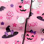 Satin Halloween Pumpkin Ghost Pajama Set
