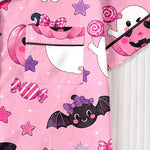Satin Halloween Pumpkin Ghost Pajama Set